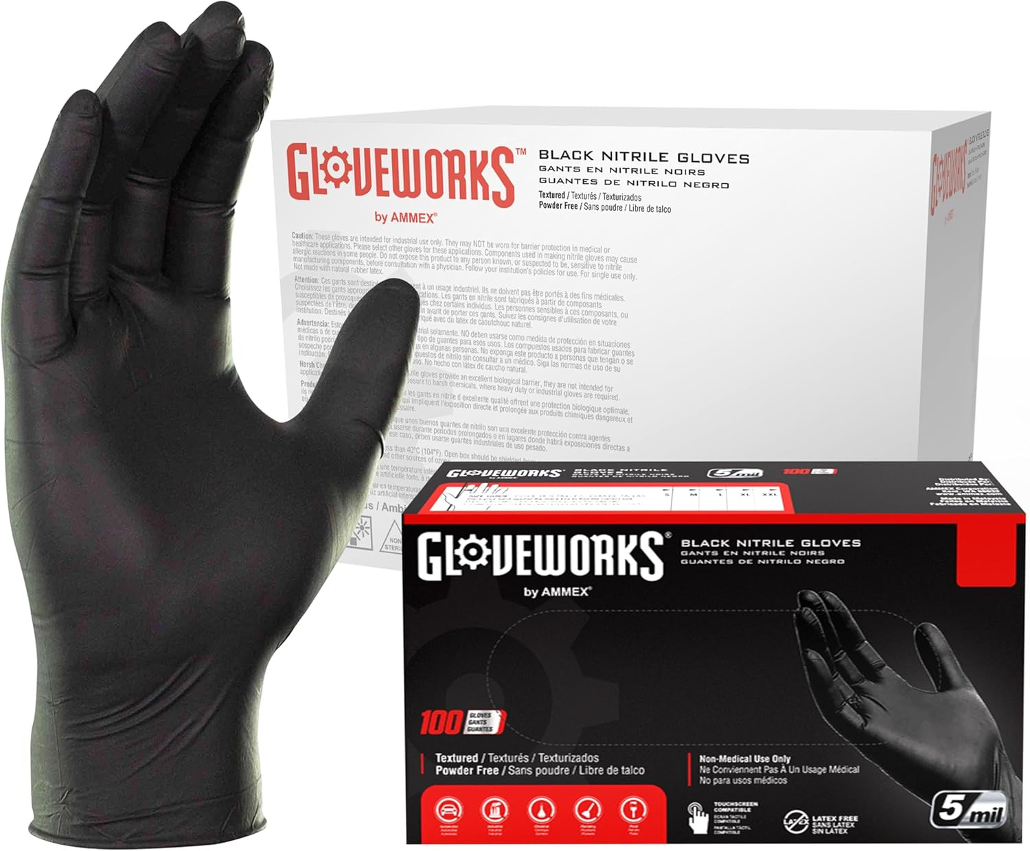 Black Nitrile Gloves for Cooking, Food Prep, Disposable, Latex Free 5 Mil, for P