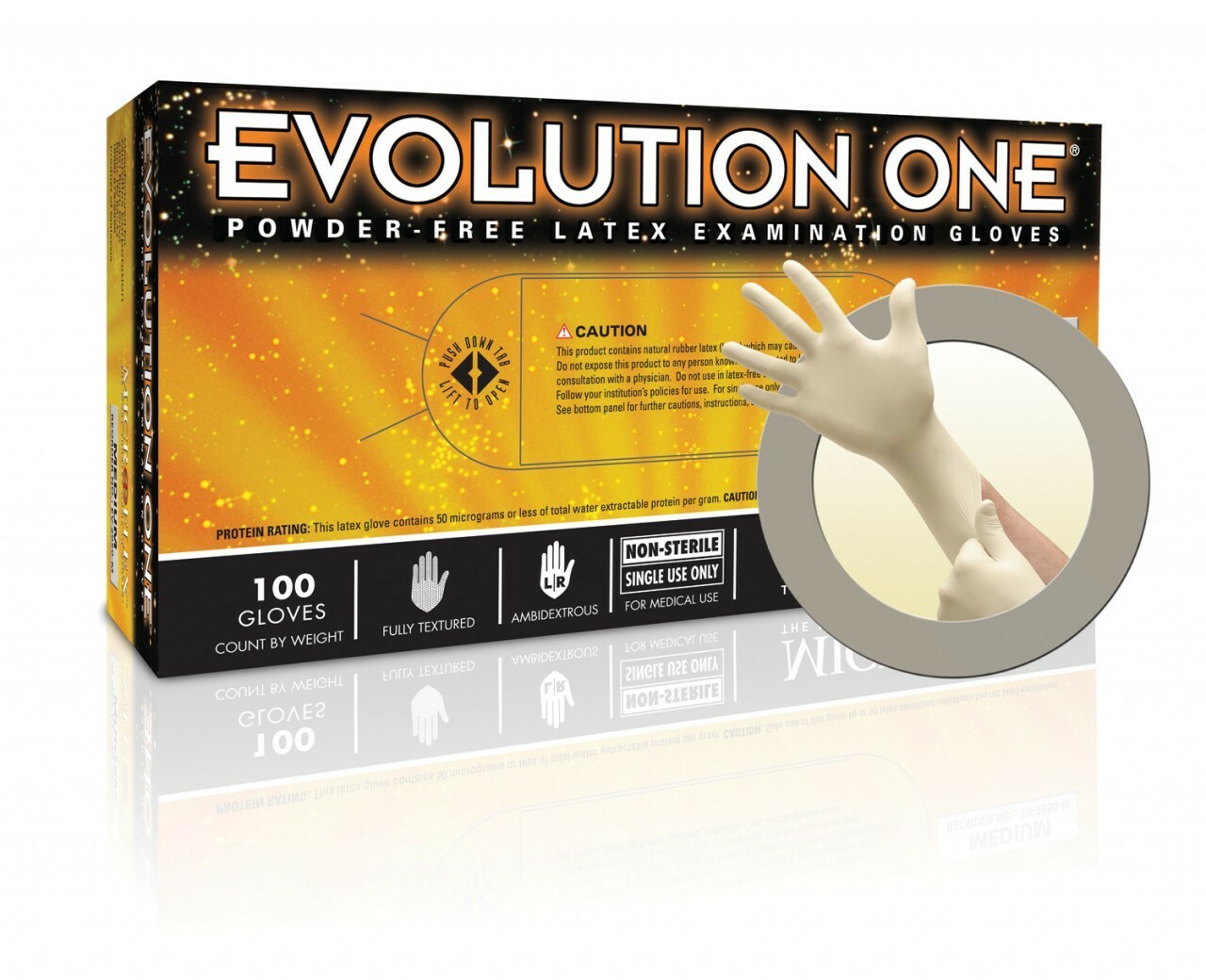Ansell MicroFlex Evolution One Powder-Free Latex Exa 100 Gloves Medium EV-2050-M