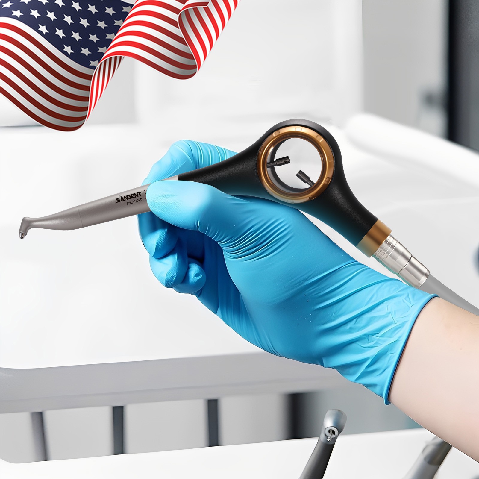 SANDENT Dental Air Flow Prophy Air Polisher Supra Handpiece 4 Holes