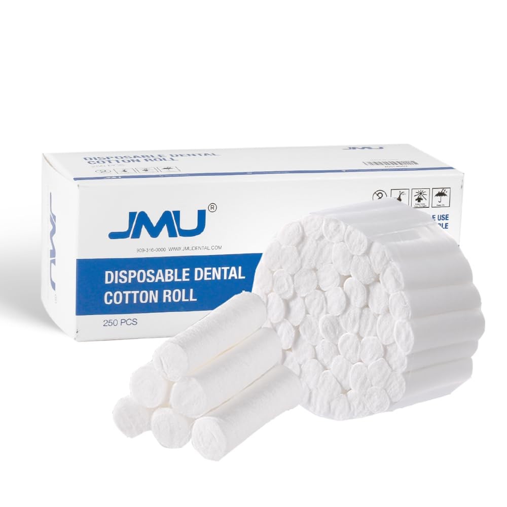 JMU 250 Pcs Cotton Rolls Dental, 1.5» Non-Sterile Nosebleed 1-1/2″ x 3/8″
