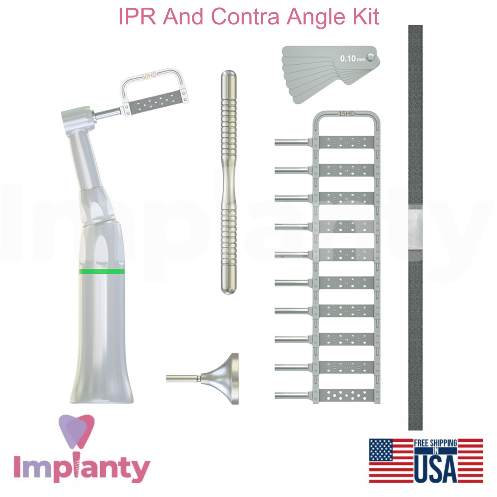 Dental IPR And Contra Angle Kit Stainless Steel 0rthodontic Dentistry Tool
