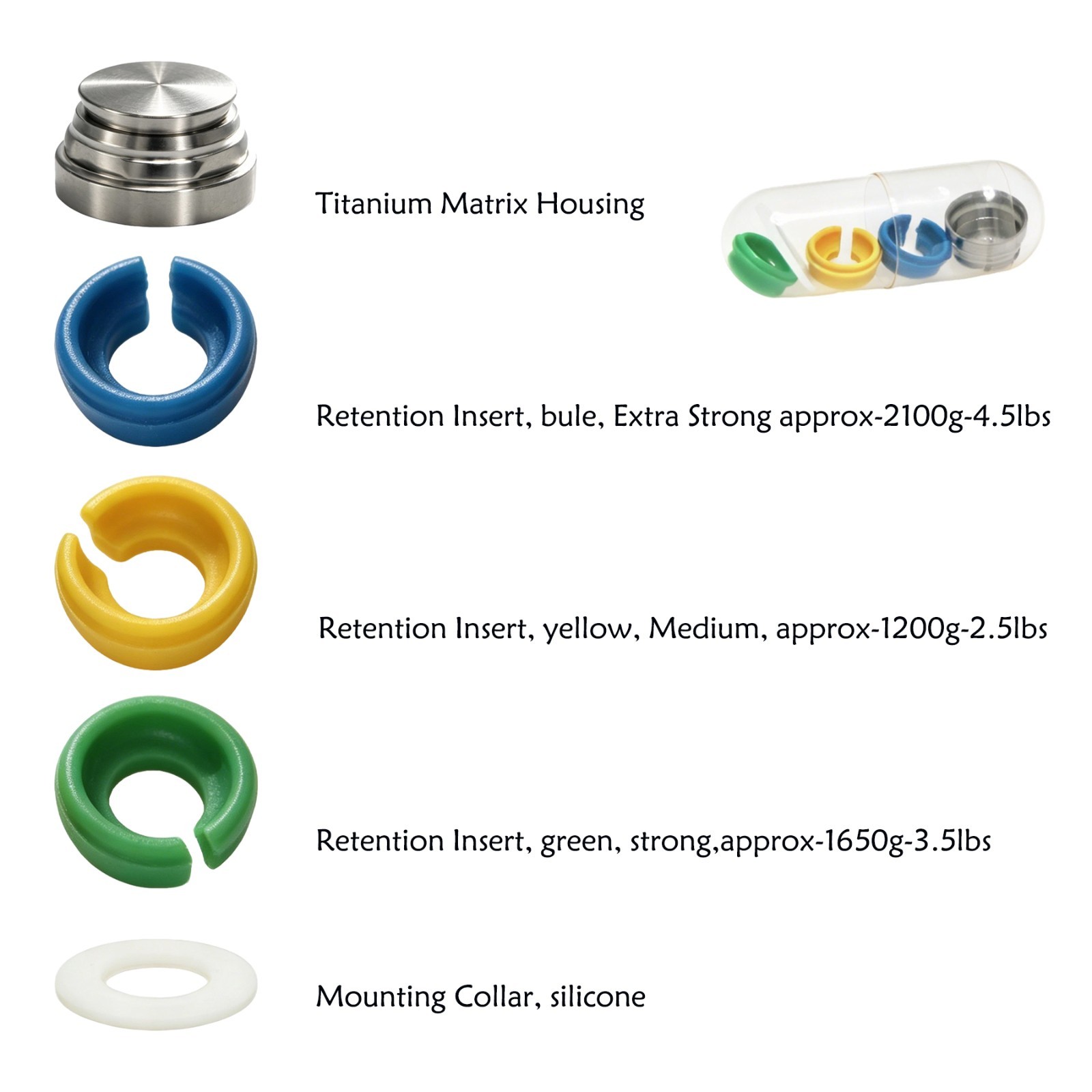 US Dental Novaloc Retention Inserts Caps Peek and Mounting&Demounting Core Tool