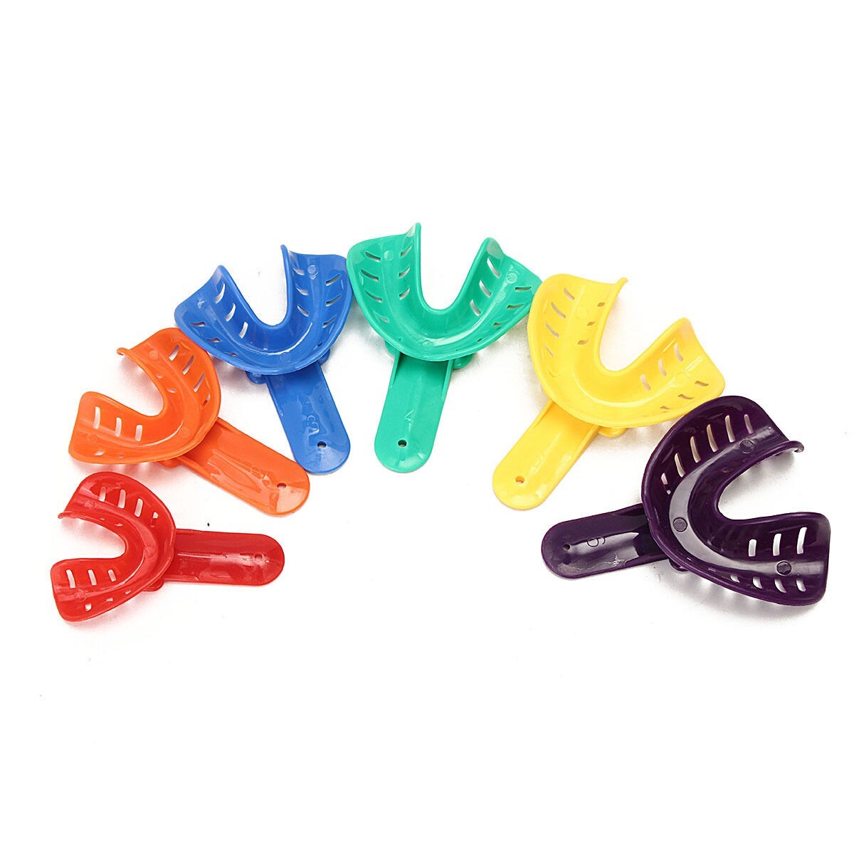 24 Pcs/2 sets Dental Impression Autoclavable Tray Plastic 6 Sizes Adult/Child