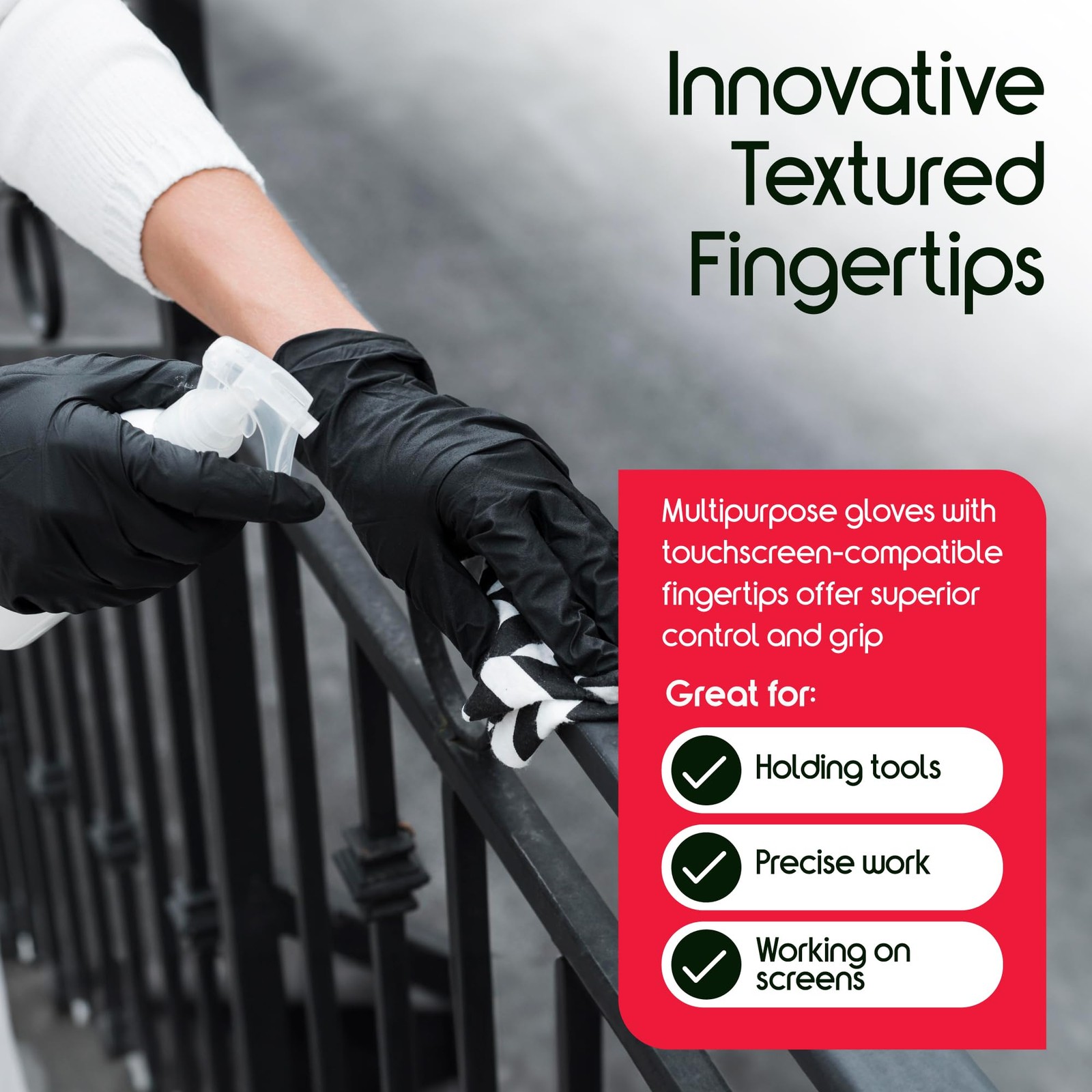 Black Vinyl Disposable Gloves | Cleaning Gloves, Food Prep, Cooking Home | Bl…