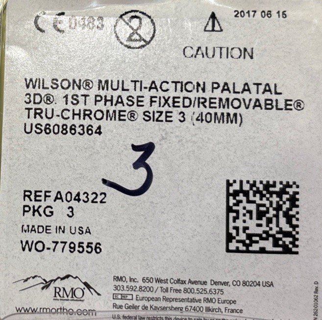 Orthodontic Wilson Multi-Action Palatal 1st Phase Fixed/Removables Lot