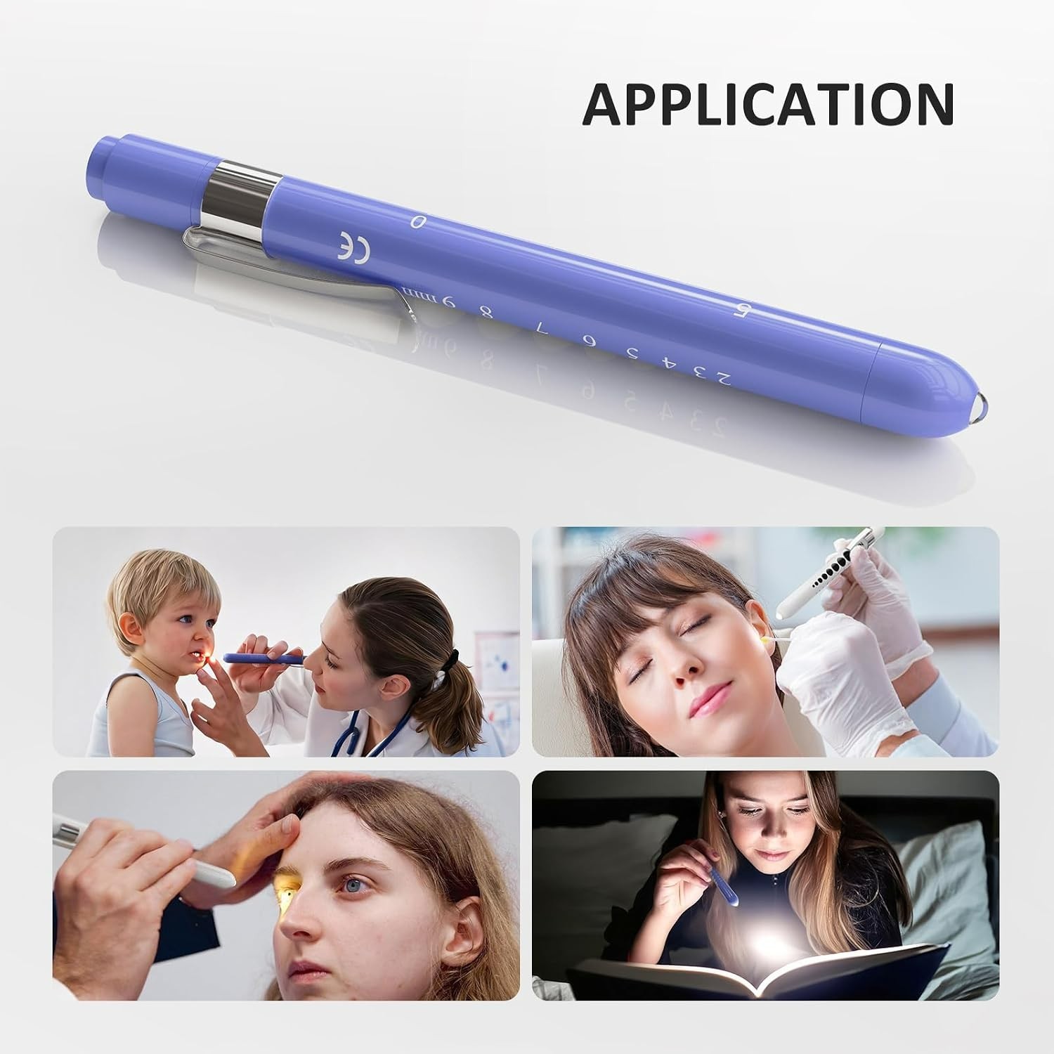 Medical LED Penlight Set – 2 Pack with Pupil Gauge & Easy Push Button Operation