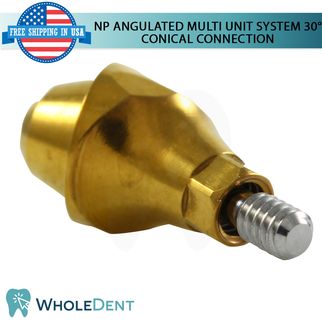 NP Conical Connection Angulated 30° Multi Unit 1.6mm Scan Body Titanium Base Set