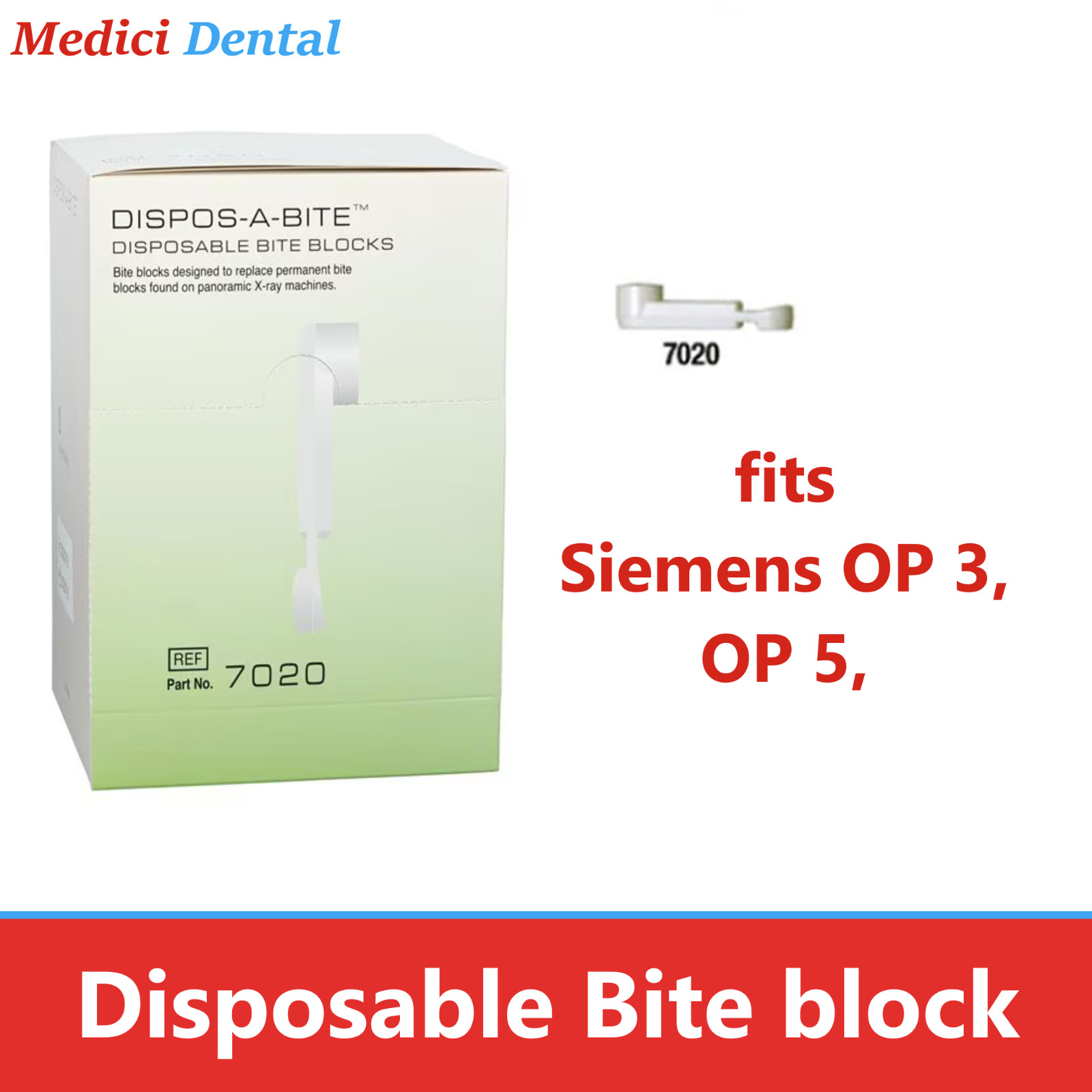 Dental X-Ray Machine Disposable Bite Blocks fits Instrumentarium, 100/Pkg, 7010