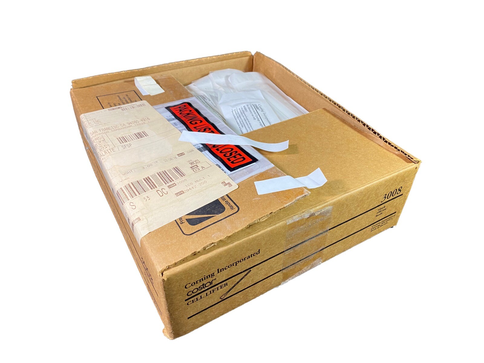 CORNING 18cm Length 1.9cm Length Individually Wrapped Cell Lifters 3008 (~80/pk)