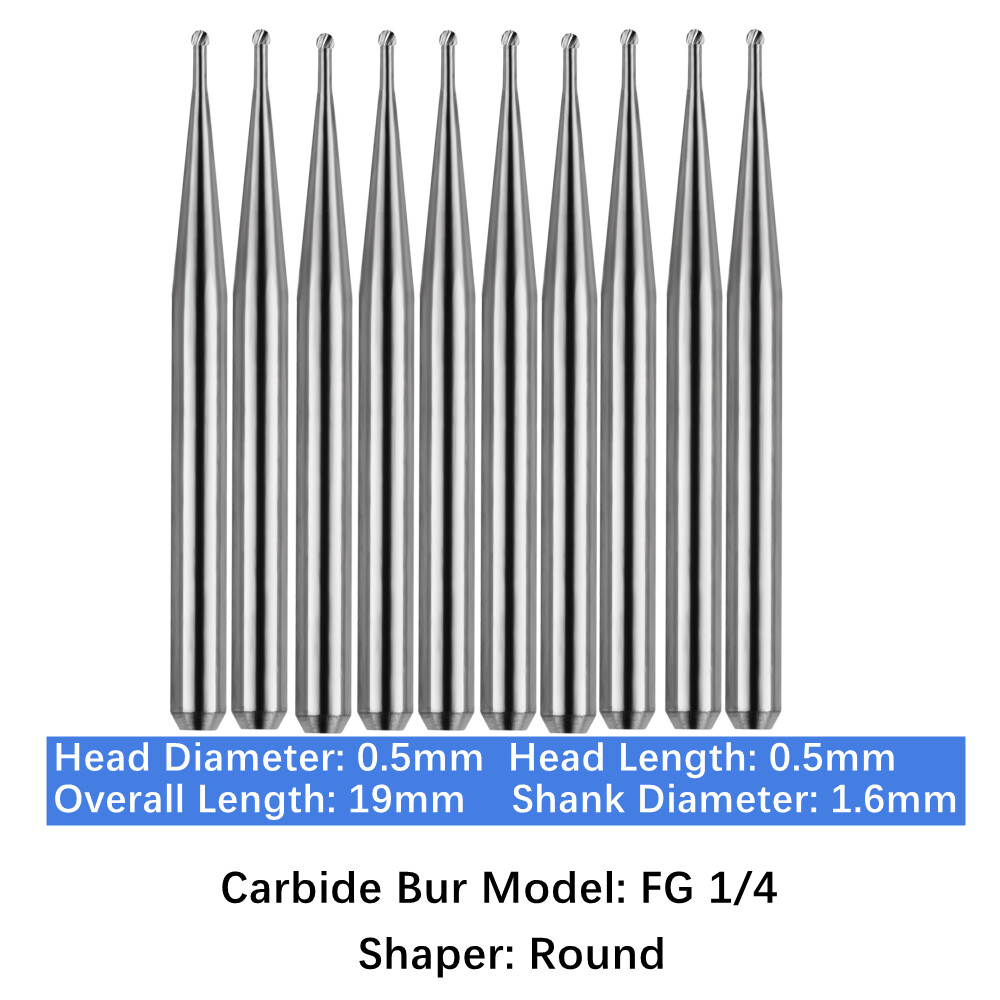 Vakker Dental Tungsten Carbide Burs for High Speed Handpiece FG 19mm