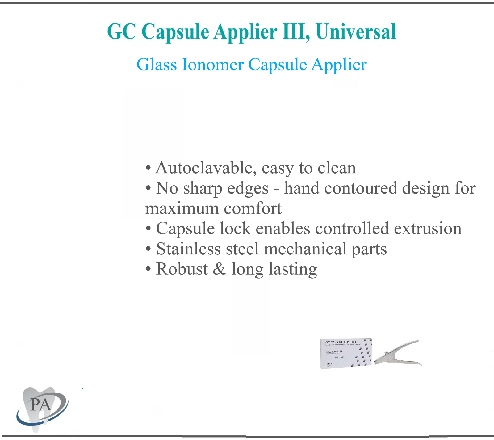 Dental Fuji Capsule Applier (For activating & dispensing encapsulated cements)