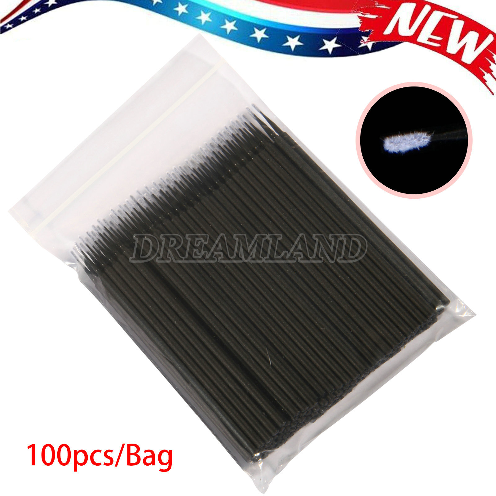 400 Pcs USA Disposable Materials Dental Micro Brush Applicator 4 Optional Sizes