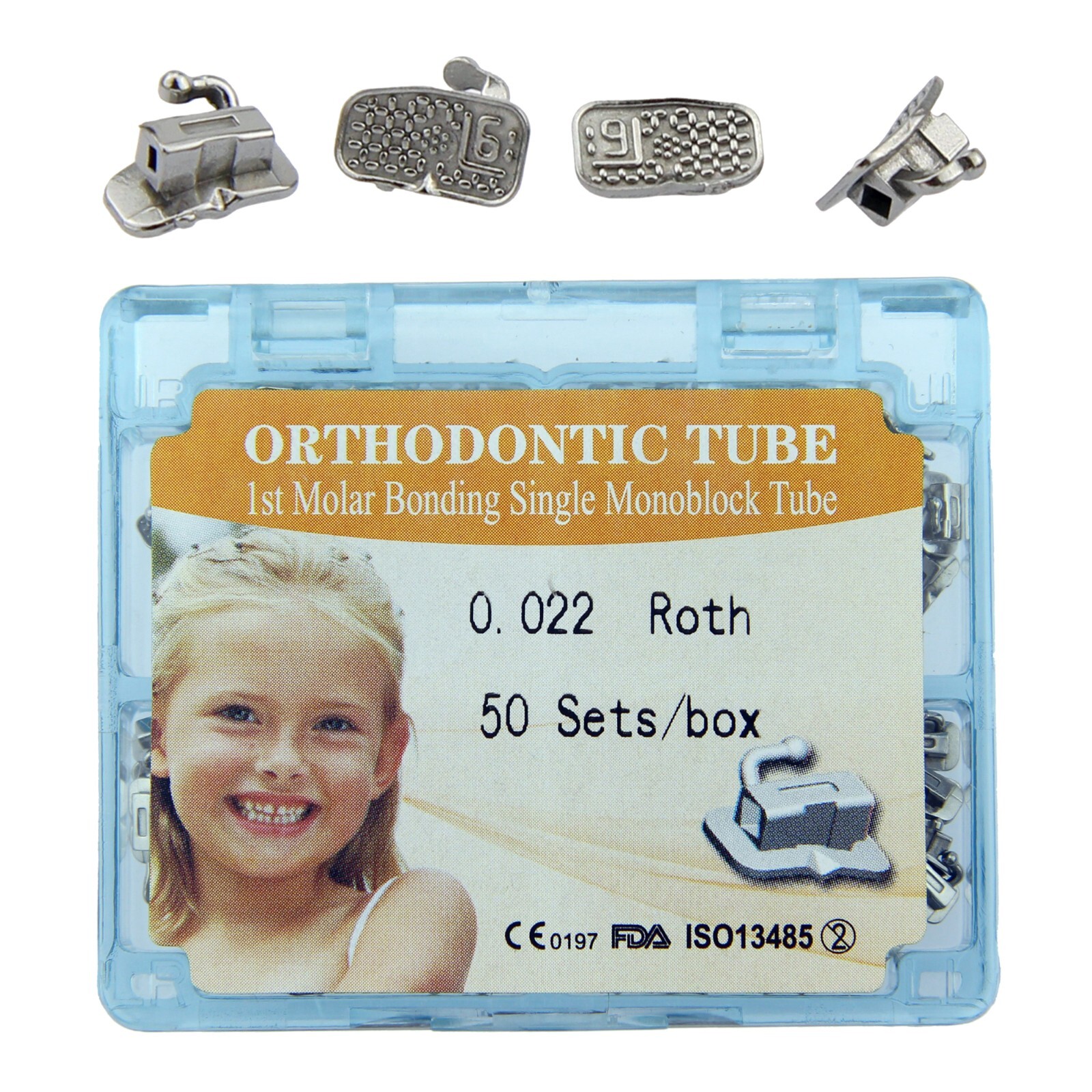 200pc Orthodontic Buccal Tubes Monoblock 2nd 1st Molar MBT Roth 022 UR UL LL LR