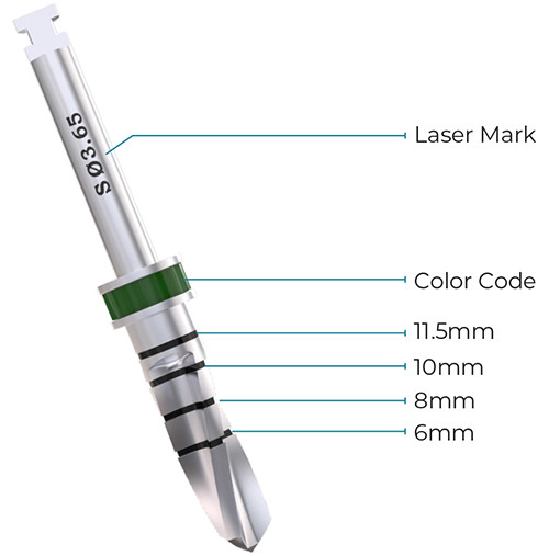 Dental Short Drill Ø2.0, External Irri gated, Implant Sur gical Tool Instrument
