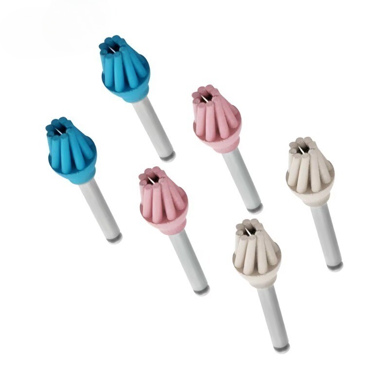 6Pcs Dental 3-Step Composite Polishing Kit 14mm Diamond Helicoid Wheel RA 2.35mm