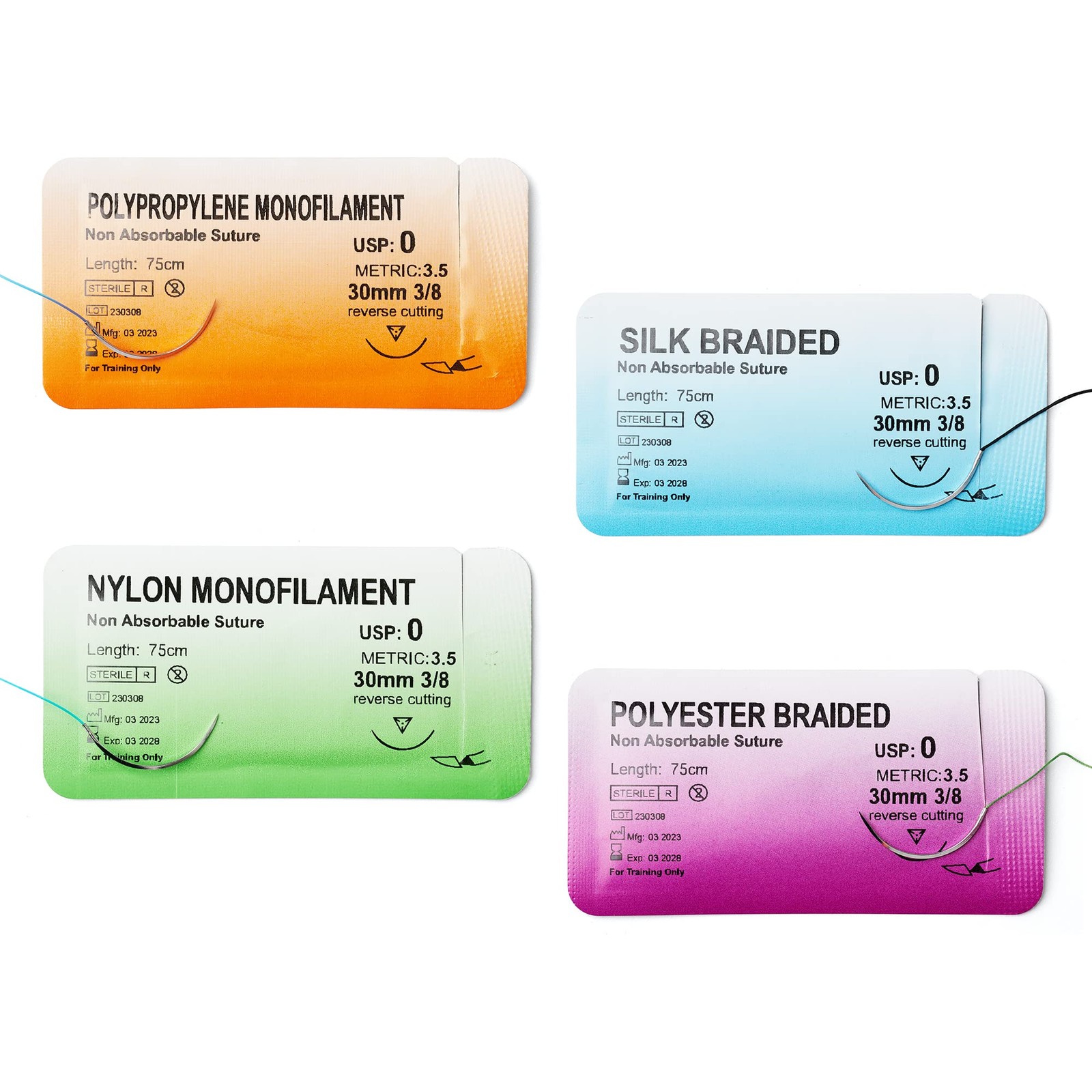 Sterile Sutures Thread & with Tools , First Aid Field Emergency Supplies, 16 …