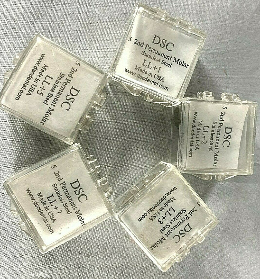 DSC Dental 2nd Permanent Molar Stainless Steel 5/Pk All sizes USA