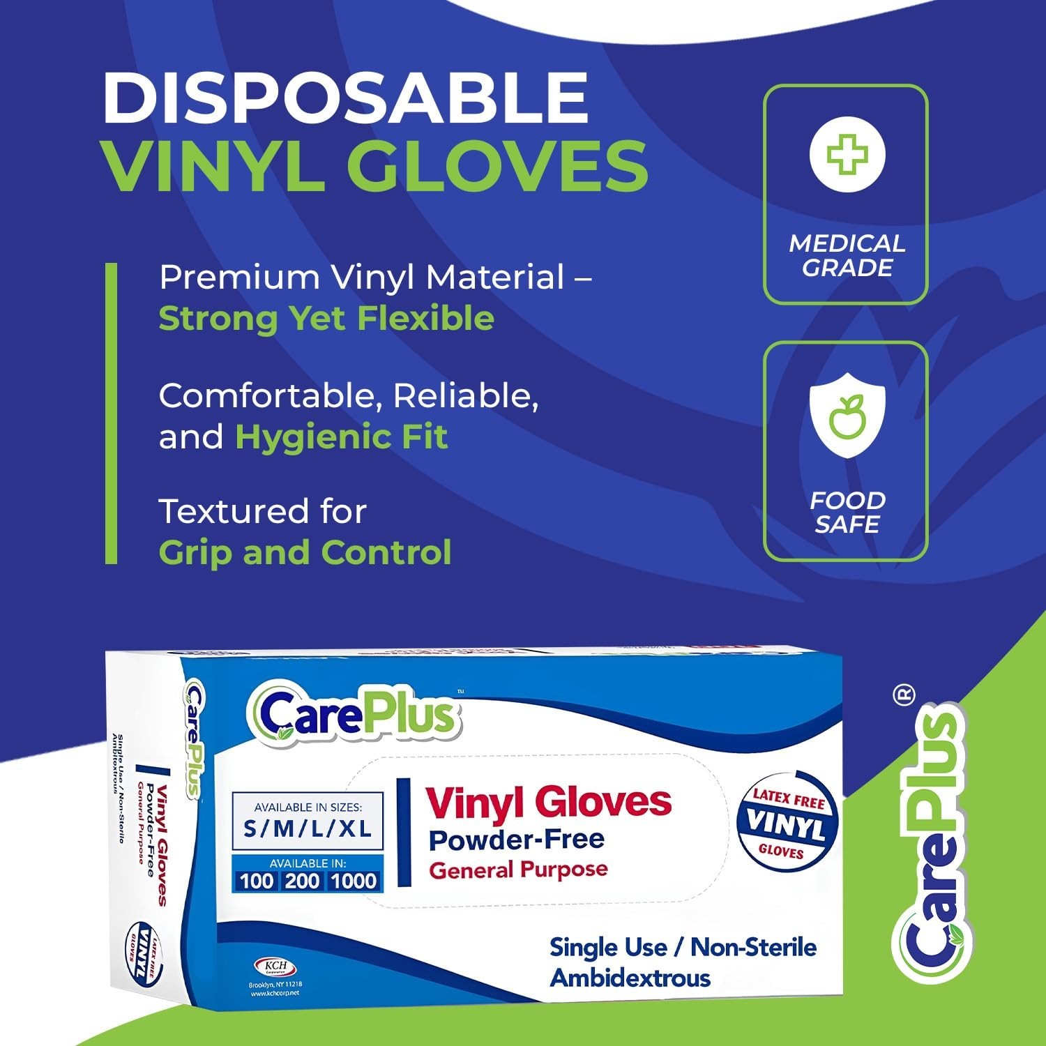 Professional Grade Medium Vinyl Gloves – 100 Pack, Durable & Lightweight Design