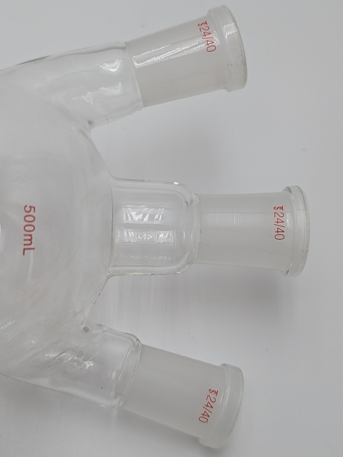 Laboratory Glass 500ml 3 Angle Neck Round Bottom Boiling Flask~24/40 Joint