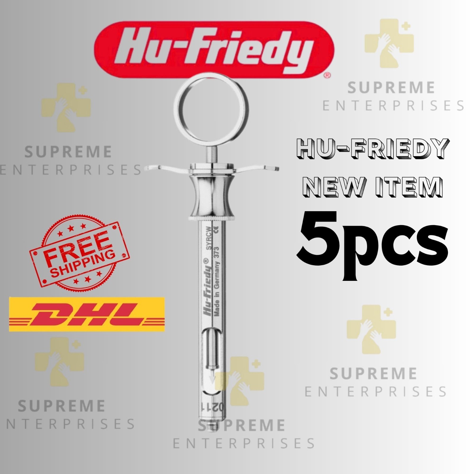 Hu-Friedy Type CW Aspirating Anesthetic Syringe SYRCW 5 PCS