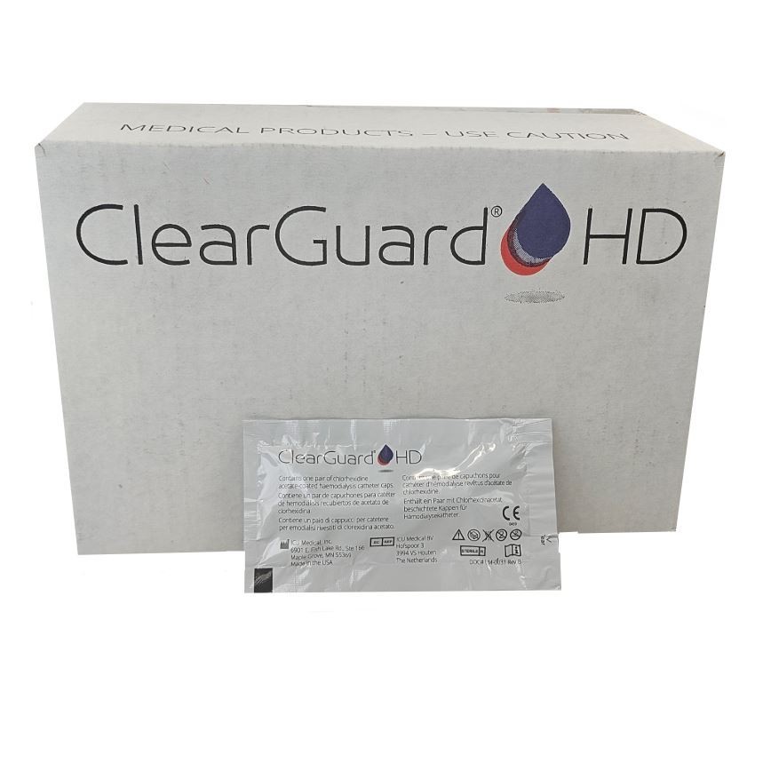 *100-Packs* ICUMedical ClearGuard HD Hemodialysis Catheter Caps CGHD-100