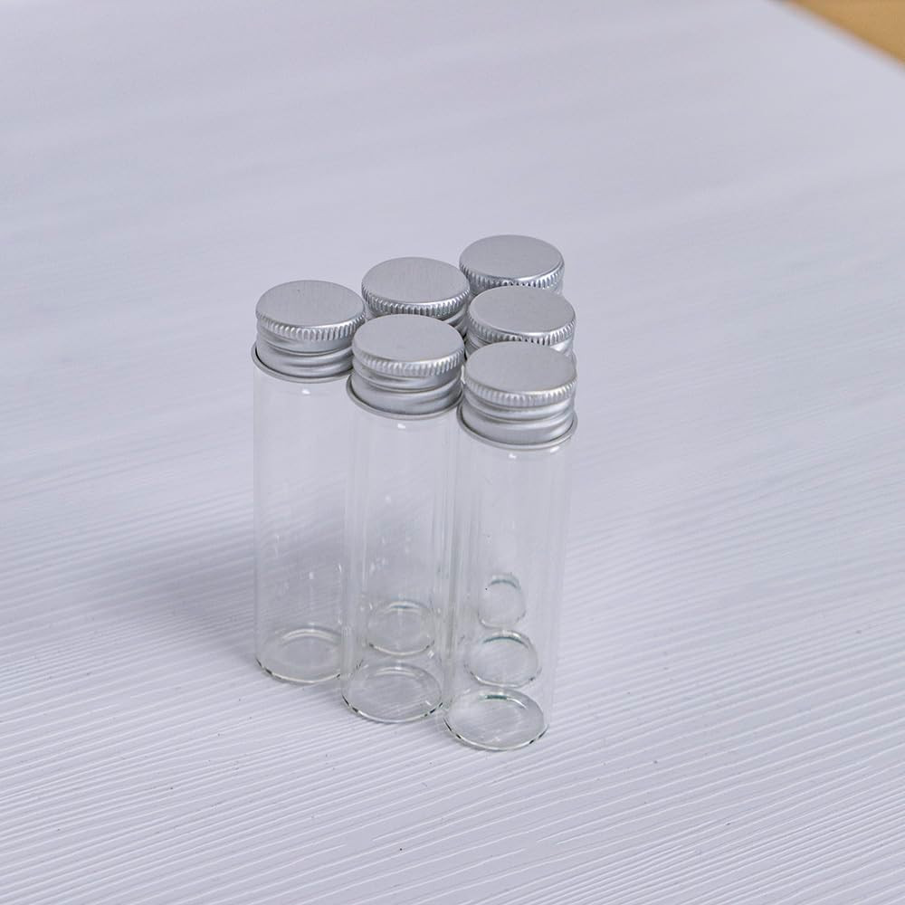 6 Pcs 5Ml Glass Vials Small Bottles with Aluminum Screw Caps, Mini Glass Vials,