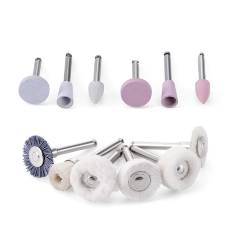 12 Pcs/Kit Dental Lab Composite Diamond Burs RA Contra Brush Composite Polishing