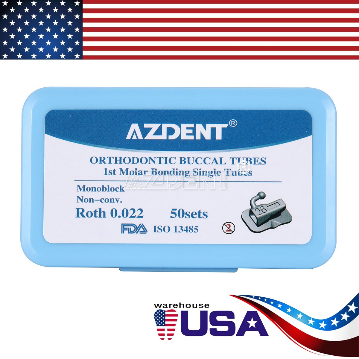Tubos bucales de ortodoncia dental 1er 2nd molar Bondable Roth MBT 022 AZDENT