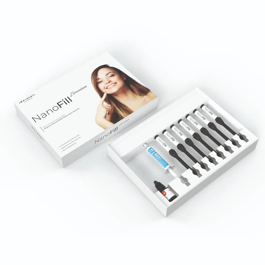 Waldent NanoFill Light Cure Radiopaque Zirconium Composite Kit 7 x 4g Syr.