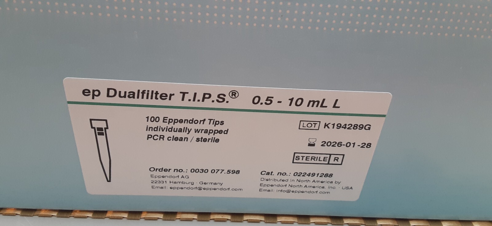 Eppendorf ep Dualfilter T.I.P.S. 0.5-10mL L (100 IND. SEALED) 022491288