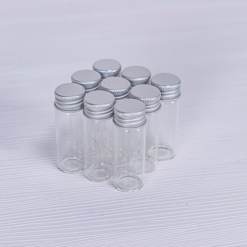 6 Pcs 5Ml Glass Vials Small Bottles with Aluminum Screw Caps, Mini Glass Vials,
