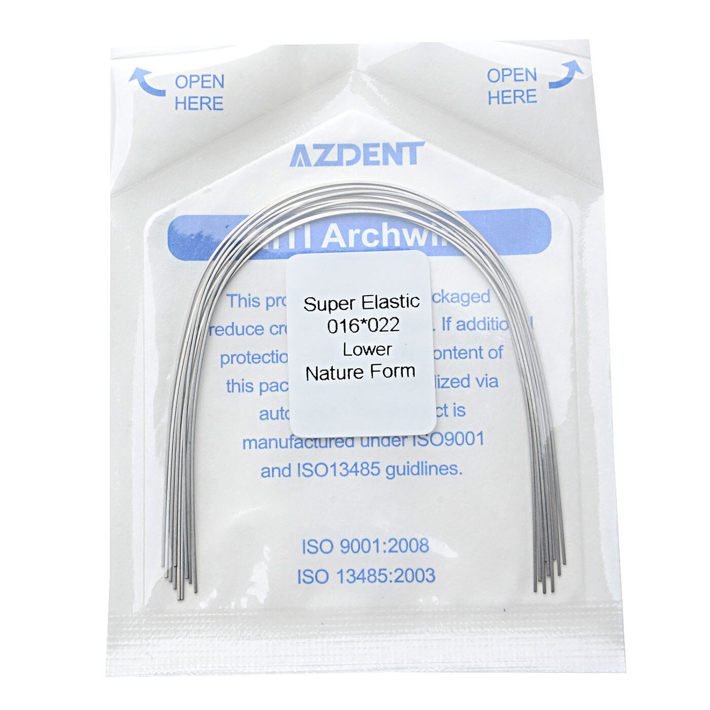 Dental Orto Forma Natural Super Elástico Niti Alambres de Arco 16X22 Supe AZDENT