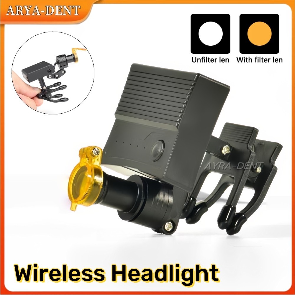 Wireless 5W Dental 3th LED Headlight with Optical Filter for Magnify Loupes