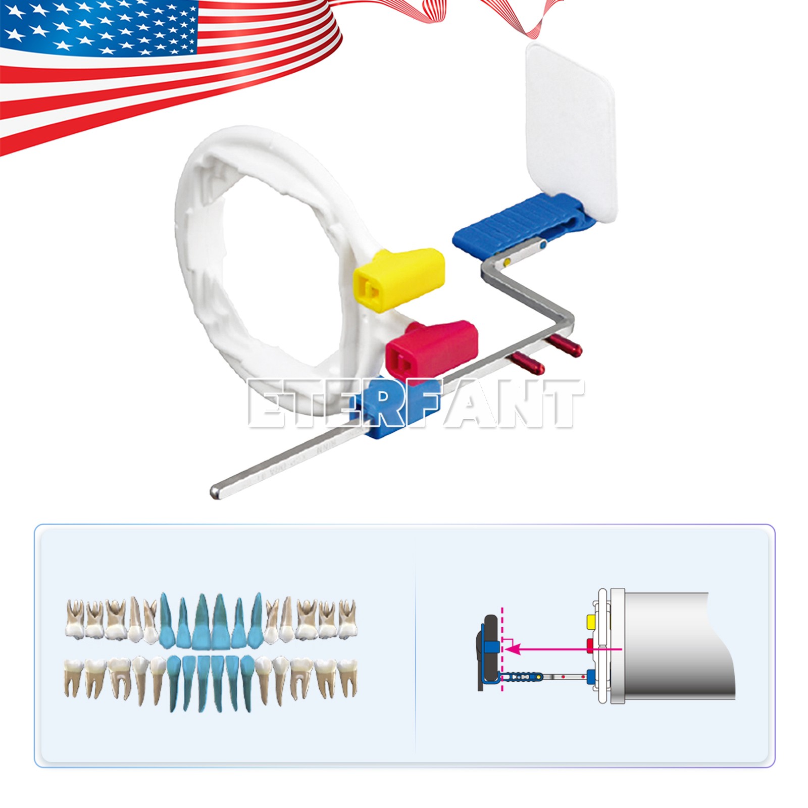 5PCsUniversal Aiming Arm Color Coded Rinn XCP-ORA Style X-Ray Positioning System