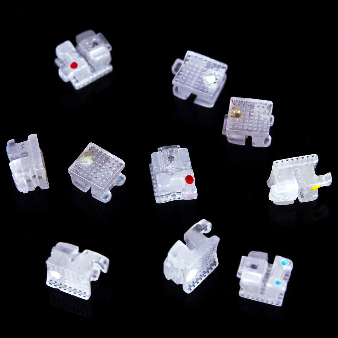 Dental Self-Ligating Orthodontic Ceramic Bracket Brace Roth 022 Slot 345 Hooks