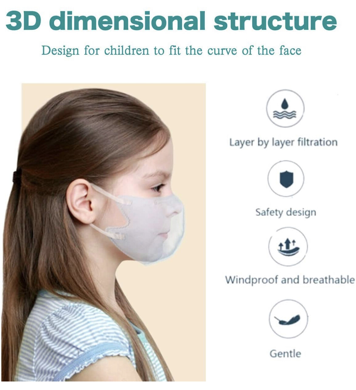 10/40 Pcs Black KN95 Protective 5 Layer Kids Face Mask BFE 95% Disposable Masks