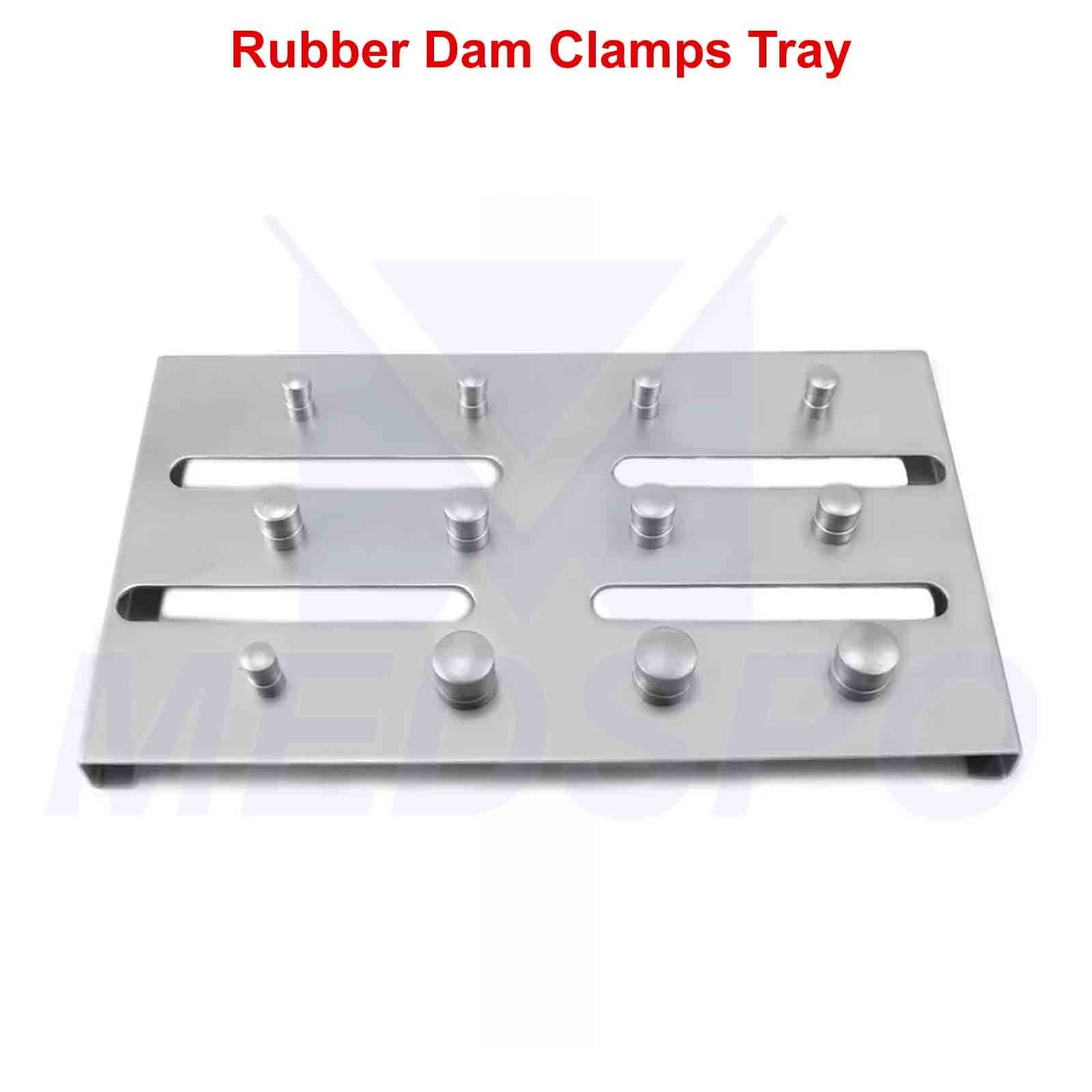 Dental Restorative Rubber Dam Upper Lower Clamps Holding 12 PCS Tray Dentist Lab