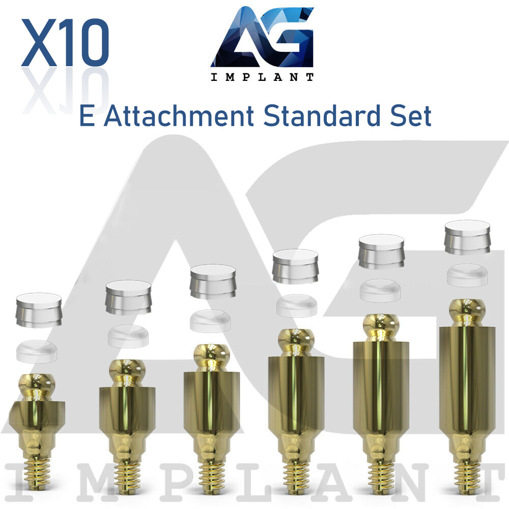 10 Straight E Attachment Standard Set Titanium Overdenture Int Hex