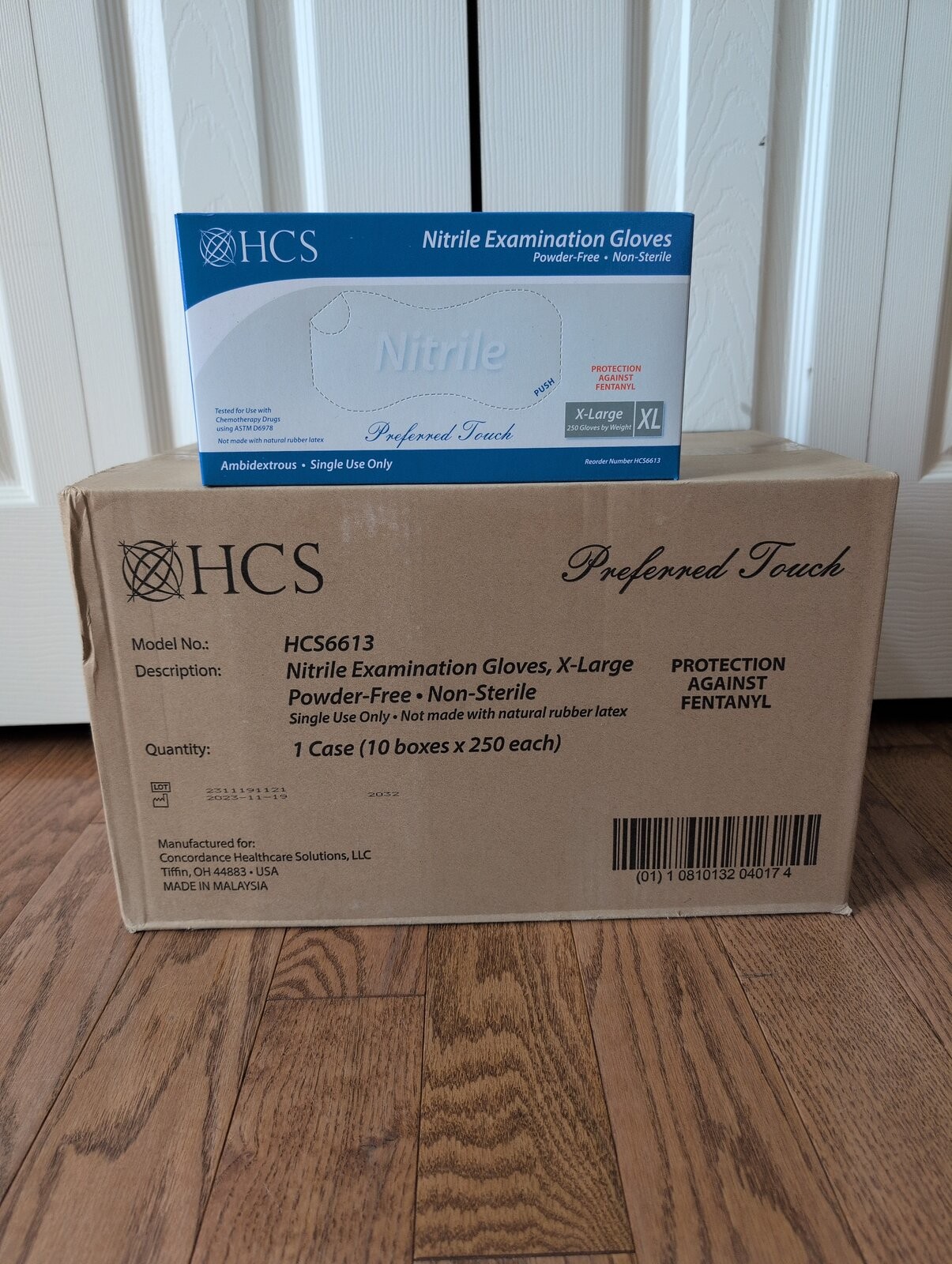 HCS Bulk Nitrile Gloves 2500/Case Medical Gloves Disposable Size XL