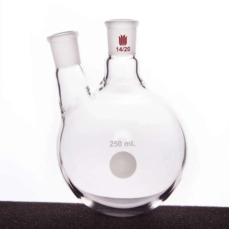 24/40 Two-Neck Round Bottom Flask Thick-Wall Borosilicate Glass 100mL 250mL Lab