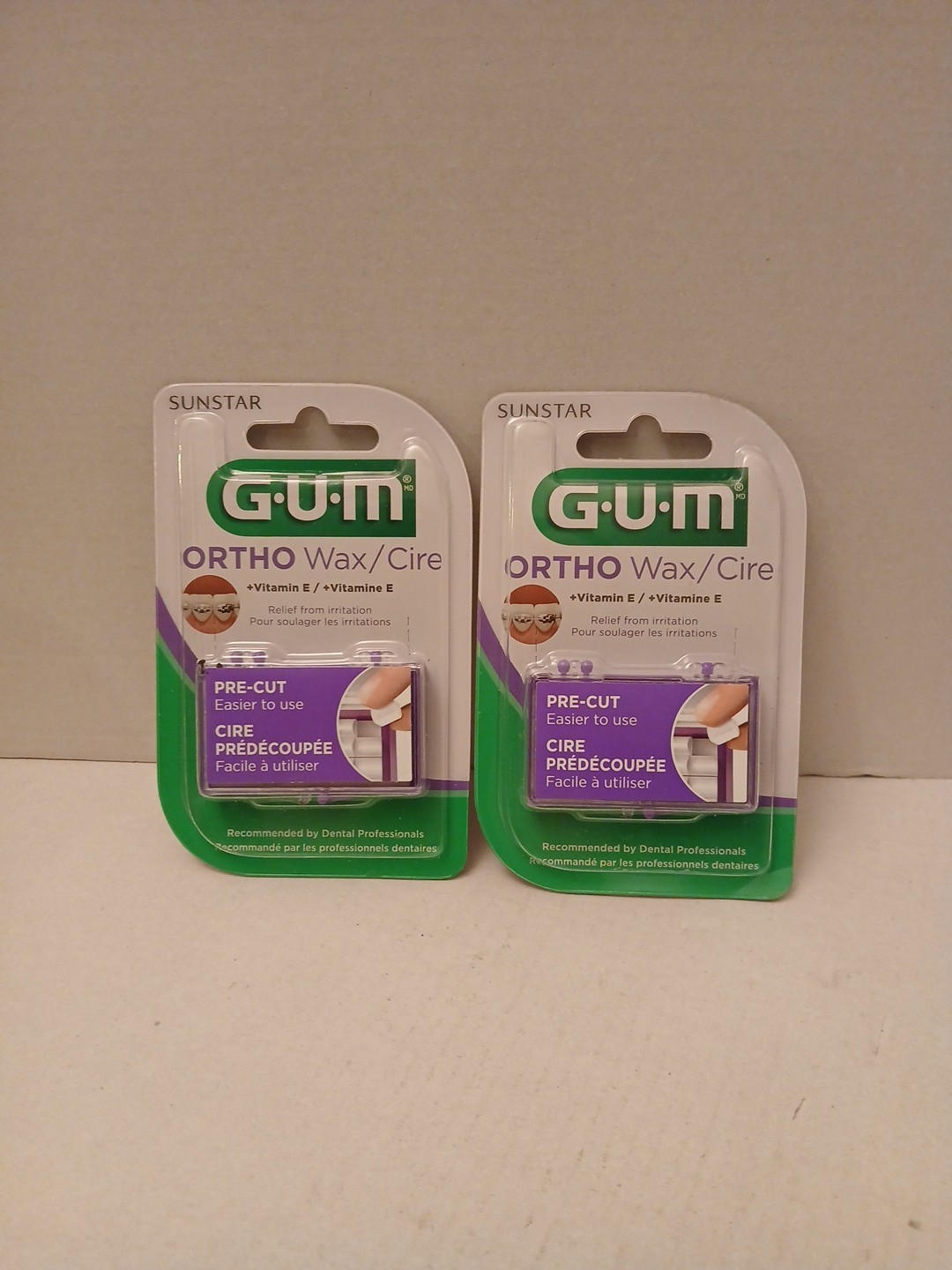 2 Sunstar Gum Ortho Wax Pre-cut With Vitamin E