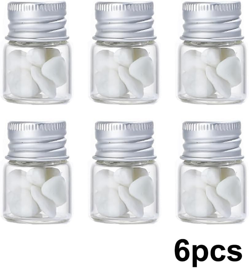 6 Pcs 5Ml Glass Vials Small Bottles with Aluminum Screw Caps, Mini Glass Vials,