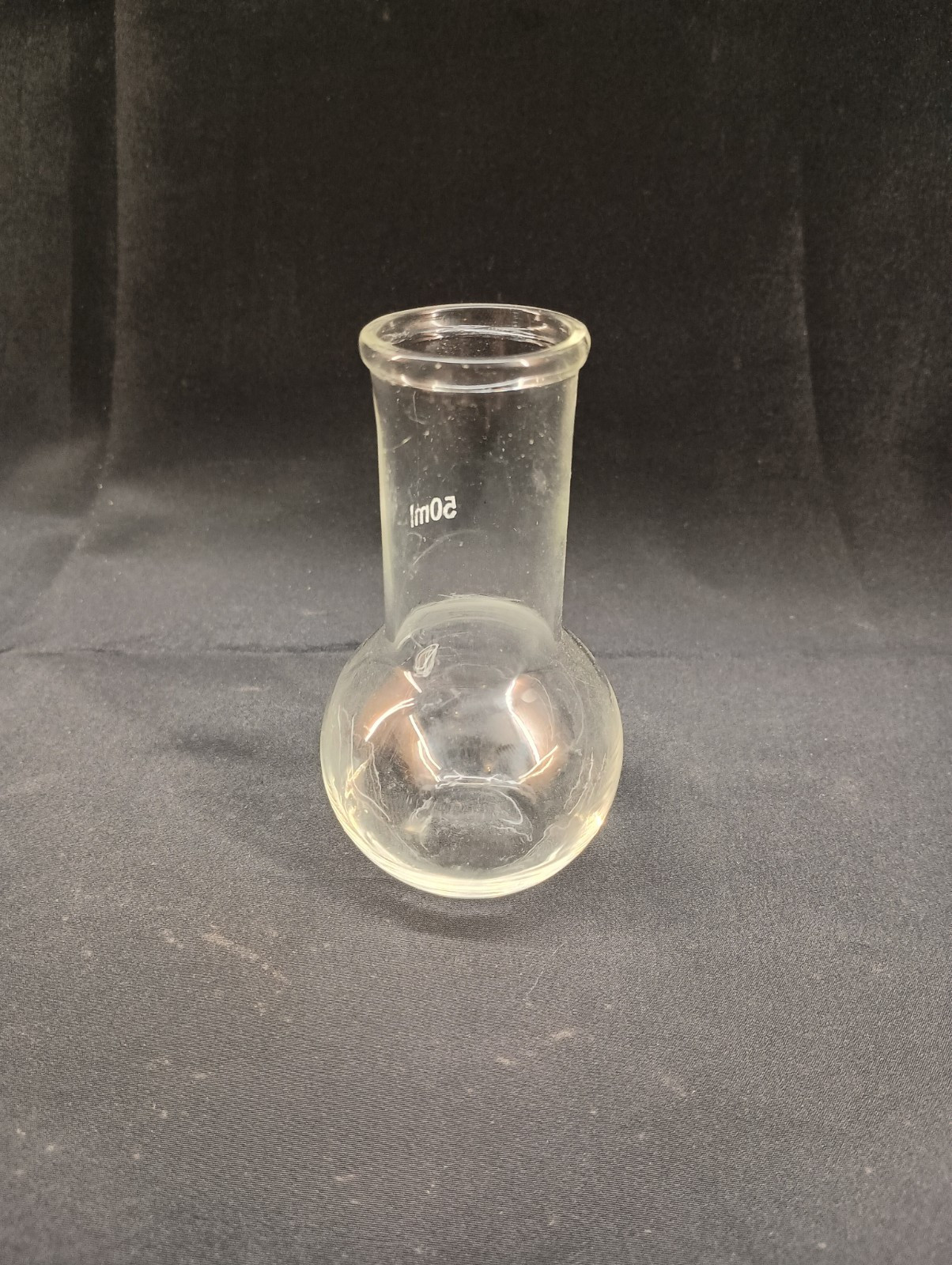 Lab glass flask,single neck, flat bottom 50ml NEW