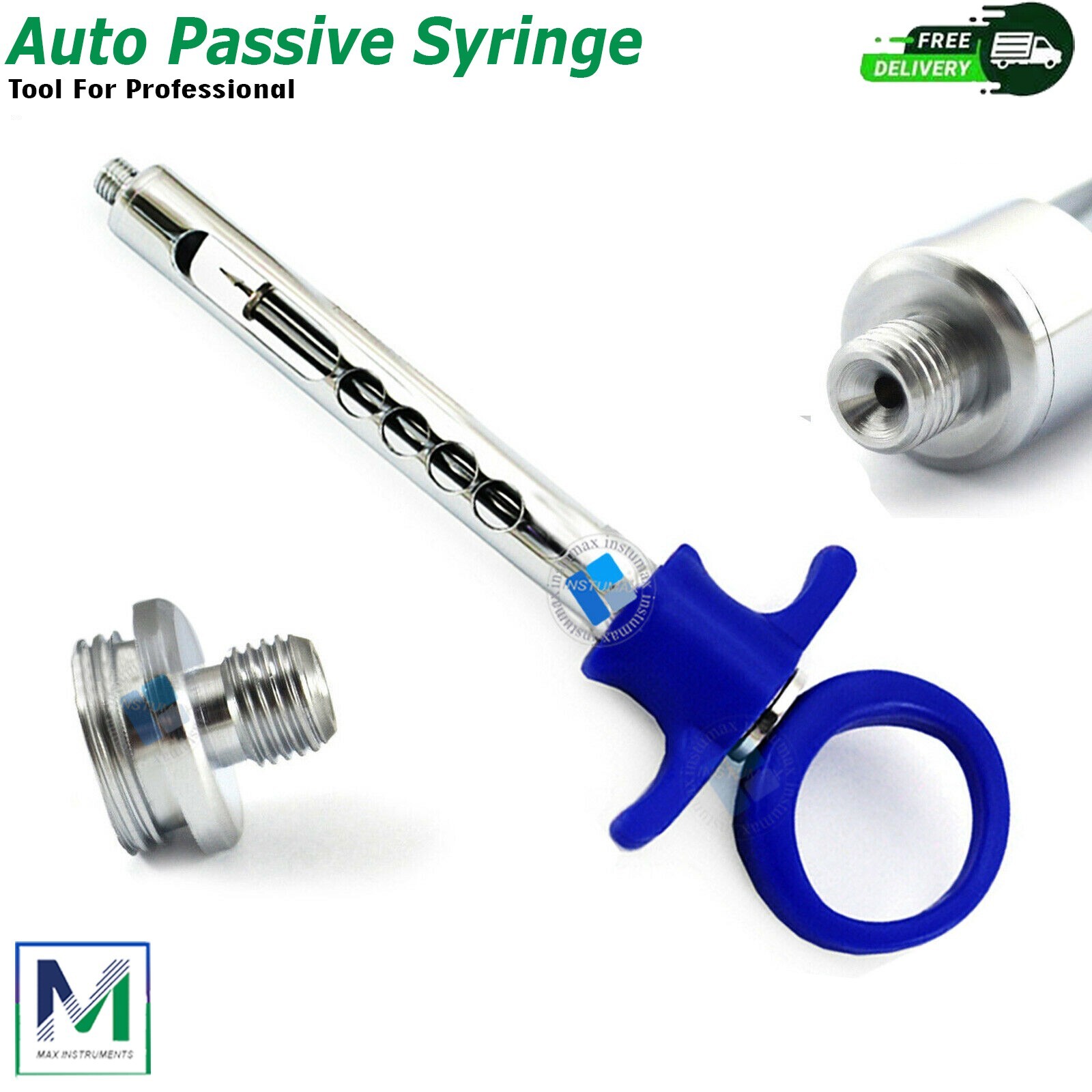 Dental Auto Passive Anesthesia Self Aspirating Syringe Blue 1.8ml with Thread