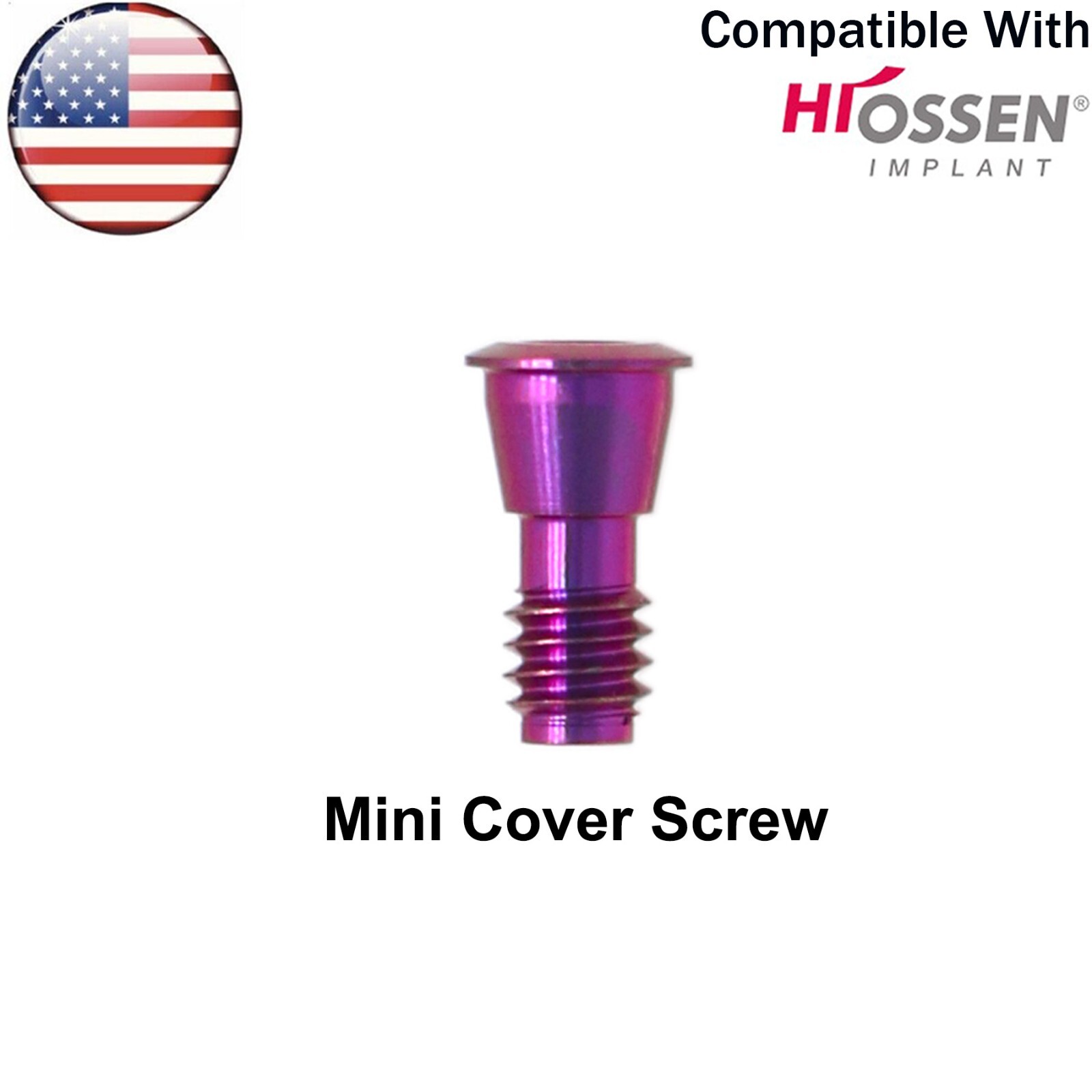 US Dental OSS Cover Screw Mini Regular Fits Hiossen Osstem Healing Cap Abutment