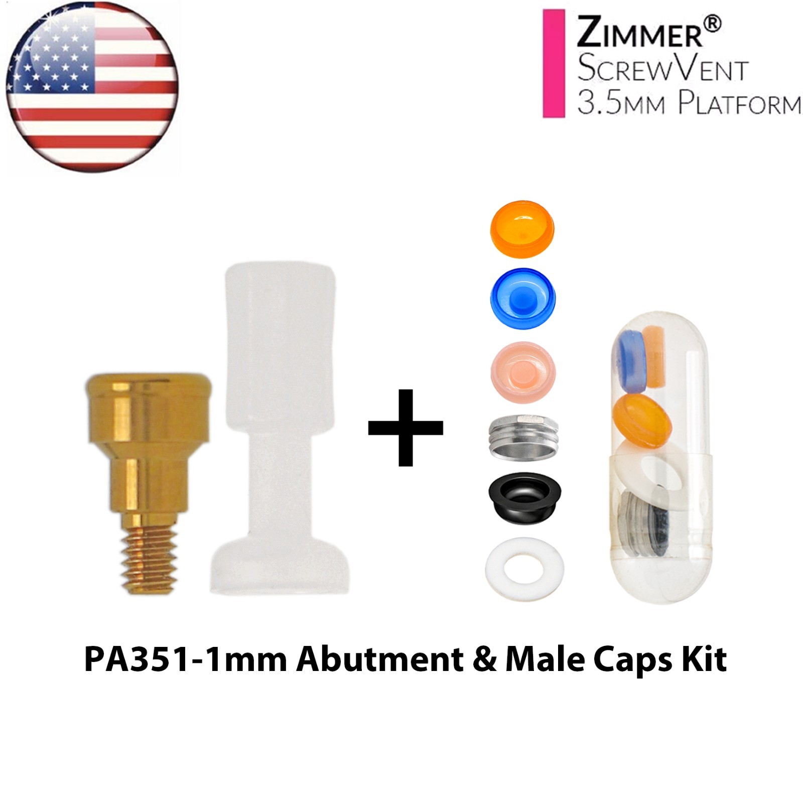US Overdenture Locator Ti Abutment Fit Zest Retention Caps Hiossen Nobel Zimmer