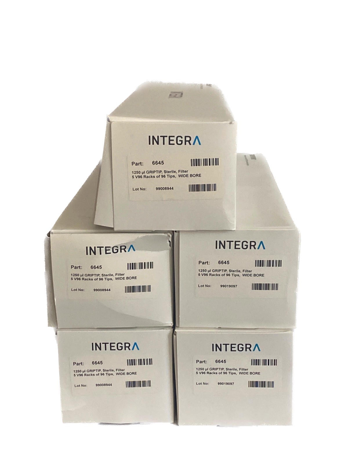 (2400) INTEGRA 1250uL Viaflo GripTip Filter Pipet Tips V96 Wide Br 25×96/Rk 6645