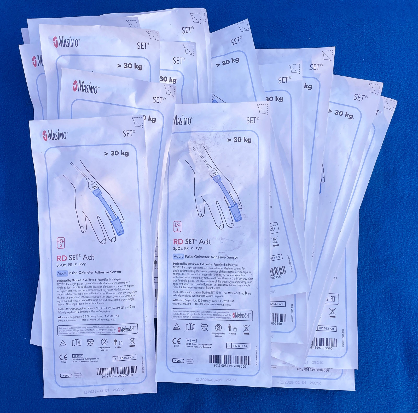Lot of 20 Masimo RD SET Adt Adult Pulse Oximeter Adhesive Sensor – NEW