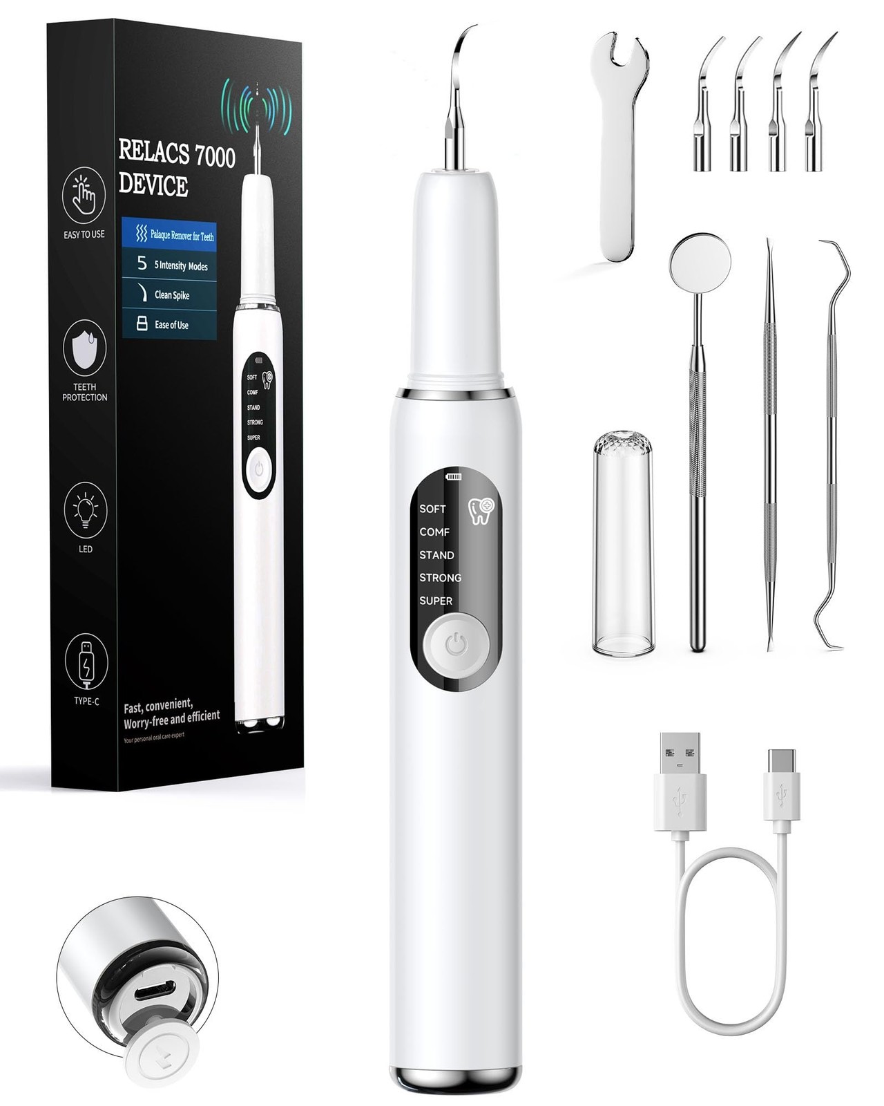 RELACS 7000 Plaque Remover for Teeth, Tartar Dental…