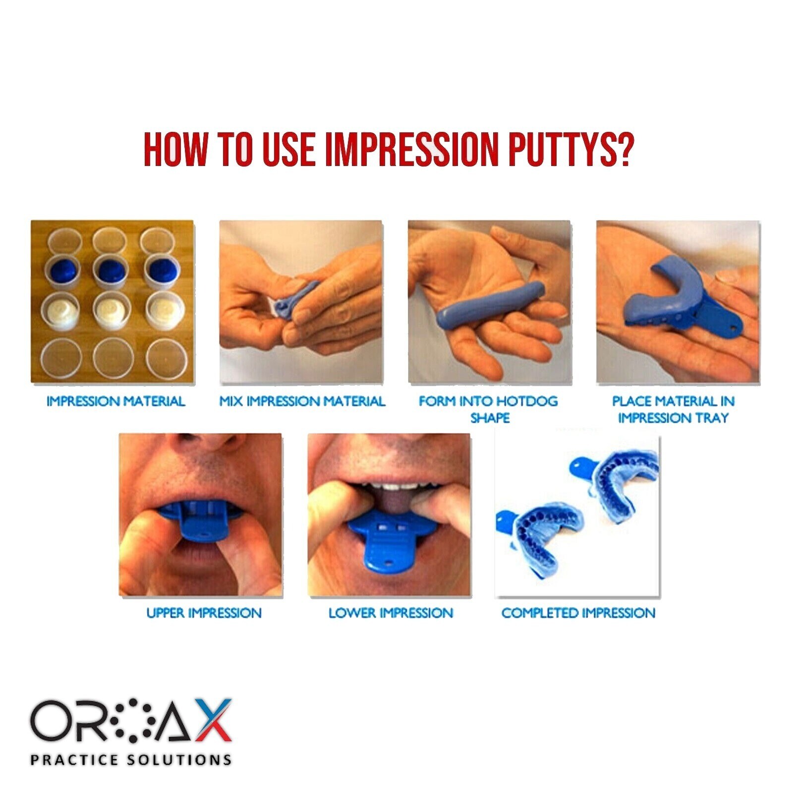Teeth Impression Dental Hydrophilic Putty Firmer Pods Disposable Set of 2 Pcs